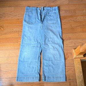 Light Blue Denim Wide-Leg Pants